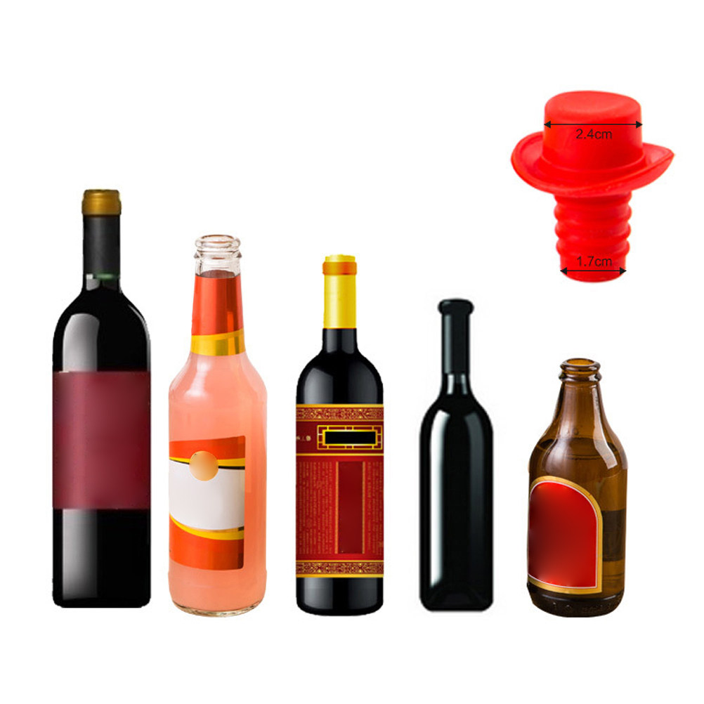 Wine Beer Hat - Набор из 5 силиконовых пробок для
