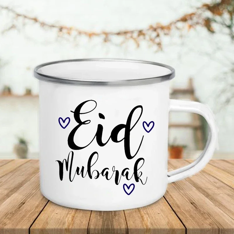 Wine Beer Best - Handle Enamel Mugs Happy Eid Moon