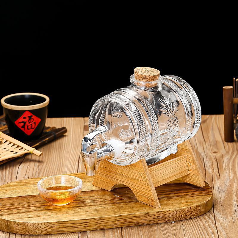 Wine Whiskey Beer - 1л стеклянная бочка для виски, винная