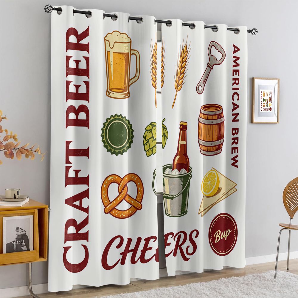 Винтажные шторы с принтом на т – обзор и цена Craft Beer & Wine U-