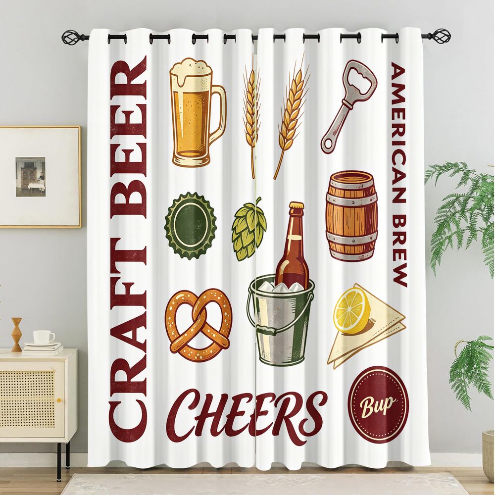 Винтажные шторы с принтом на т – обзор и цена Craft Beer & Wine U-