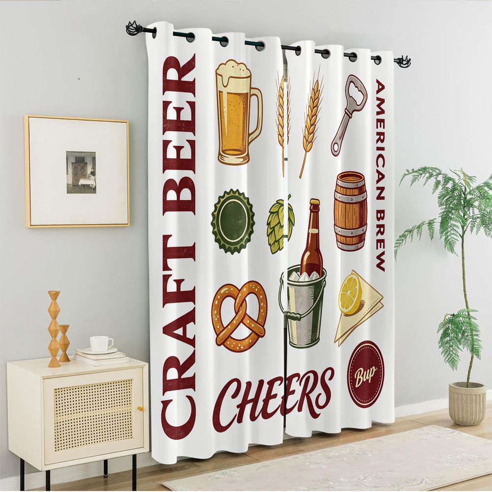 Винтажные шторы с принтом на т – обзор и цена Craft Beer & Wine U-